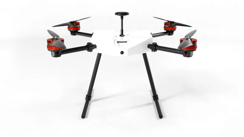 Droneforce DF800 · white airframe with red motor accents, front view